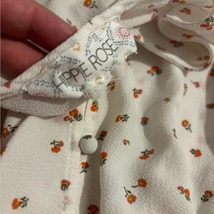 Hippie Rose Cream Floral Button-Front Blouse